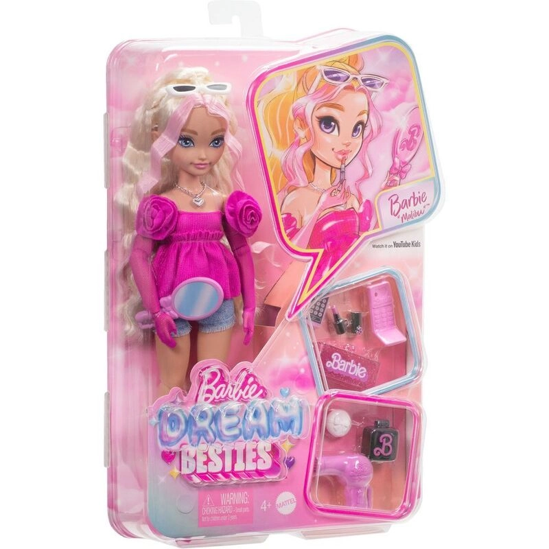 Malibu Fashion Doll - Roller Skating Blonde Hair 9 Makeup Themed Pieces Ages 4+
