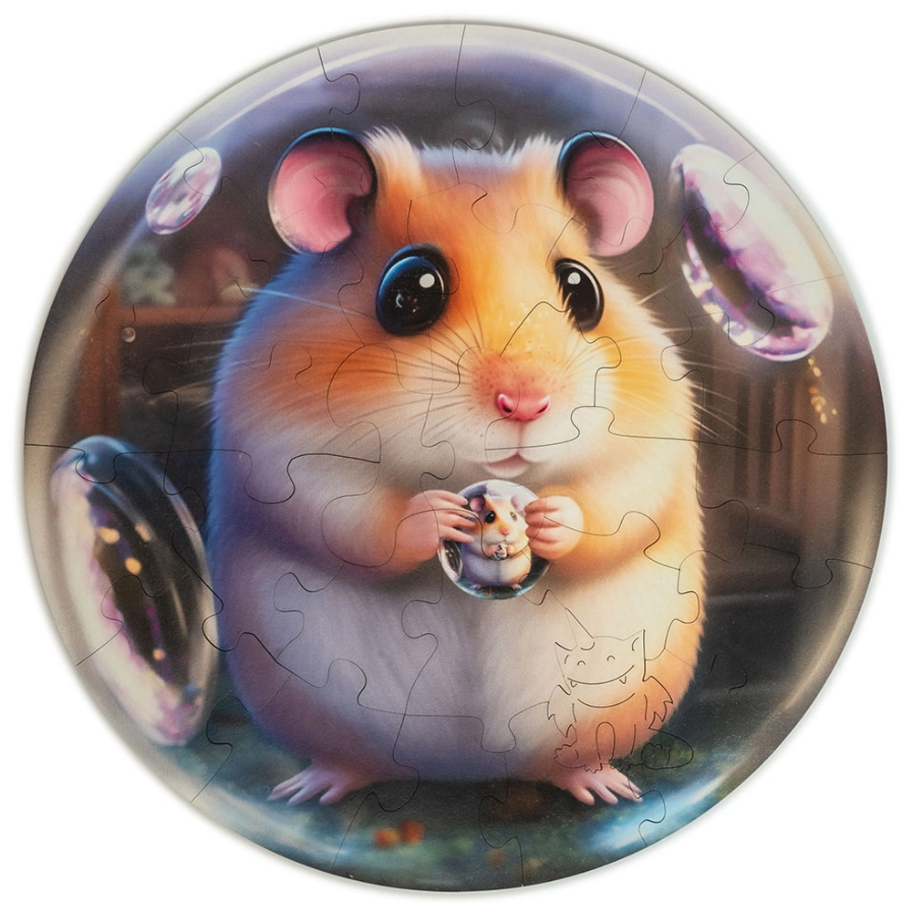 Hamster Bubblezz Wooden Puzzle (4107390-Hamster_Bubblezz) - 30 pcs