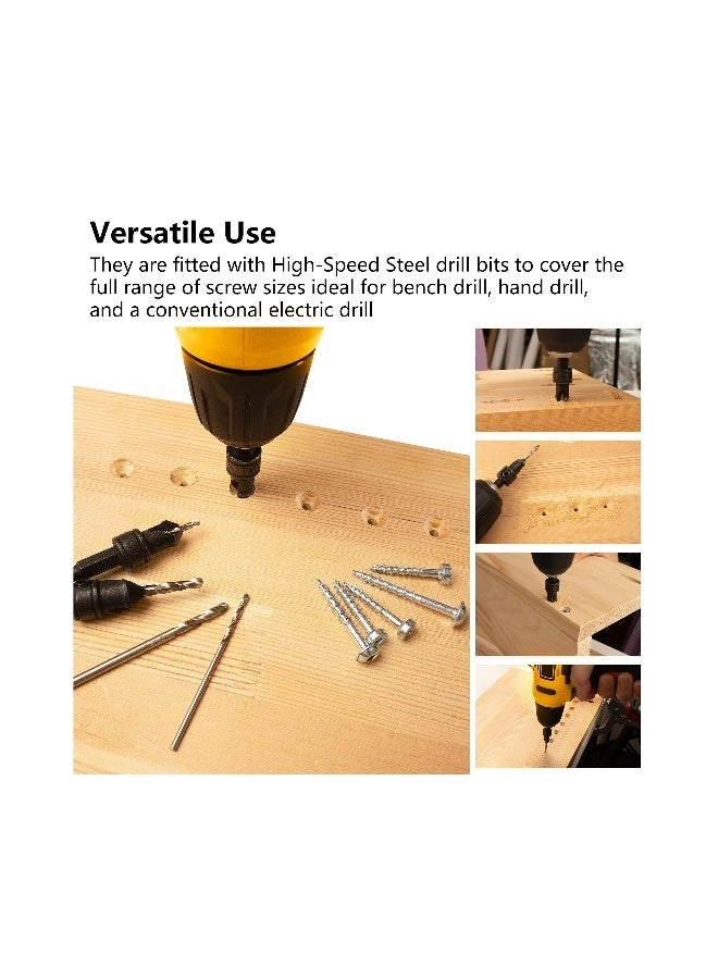 Countersink Drill Bit Set - Hss 5 Piece 3/8"