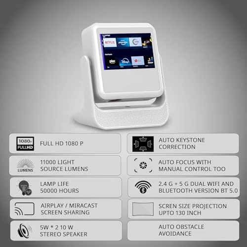 Smart Projector With Touch Display Rewa-sp-1080p 3000 ANSI Lumens