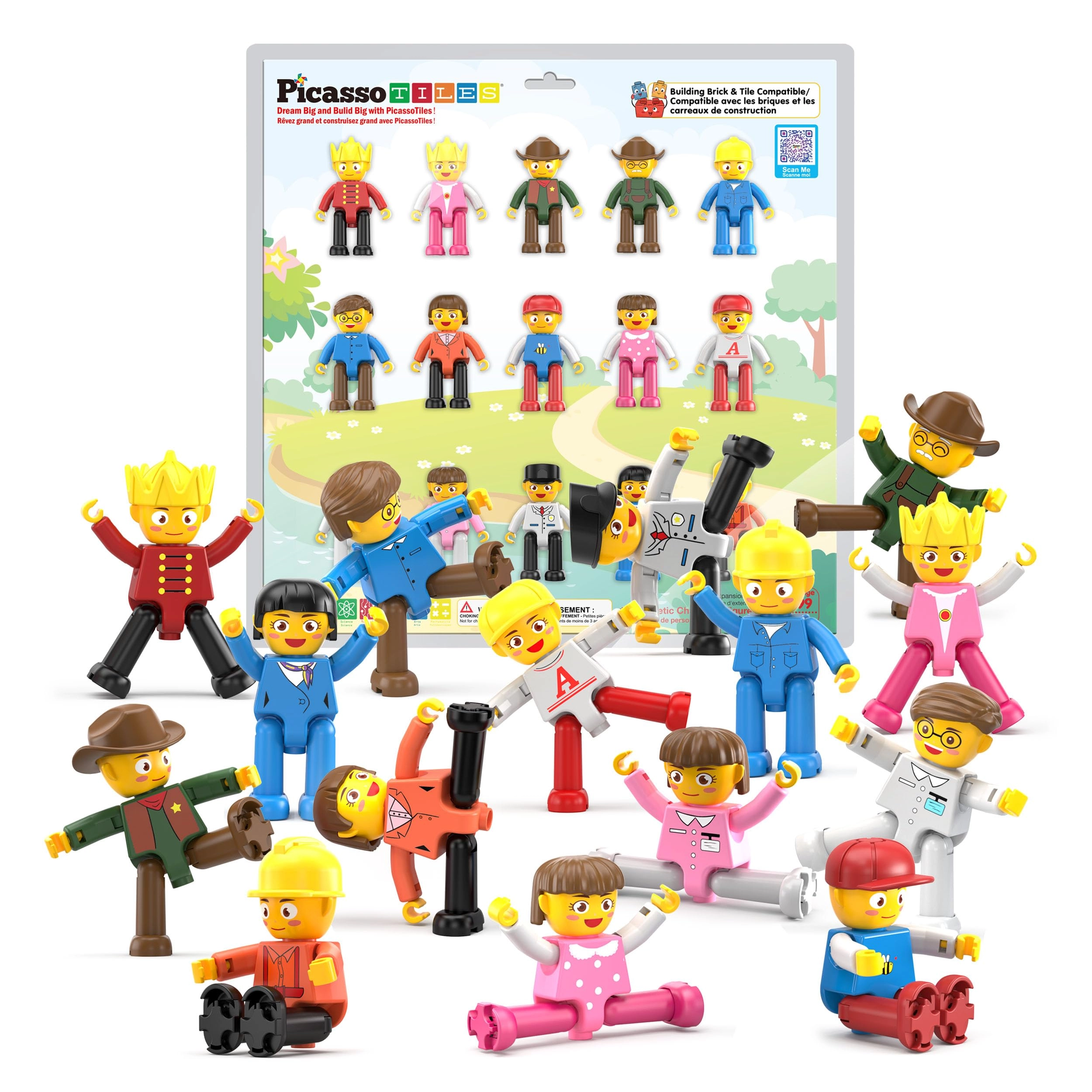 PicassoTiles Magnetic Character Action Figures - 15 pcs