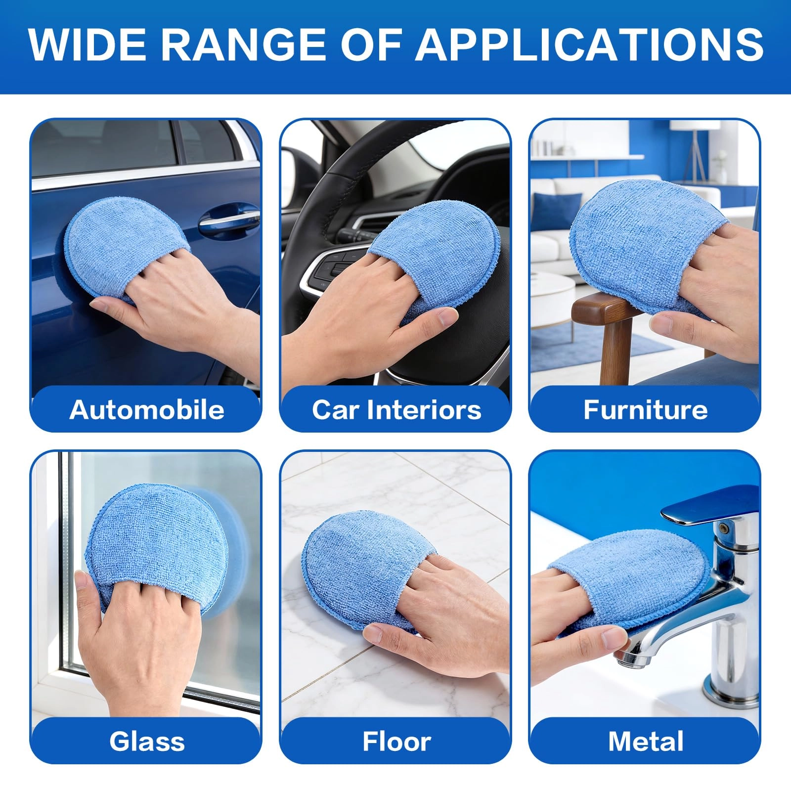 Microfiber Wax Applicator Pad - 5 inch