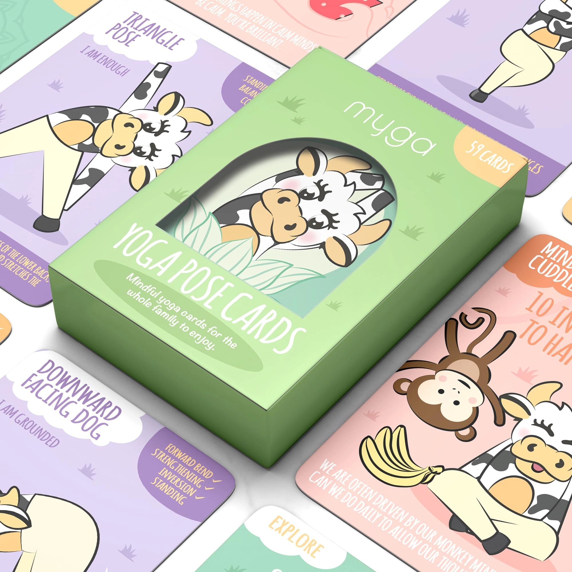 MZA STORES Kids Yoga Cards - 59 pieces