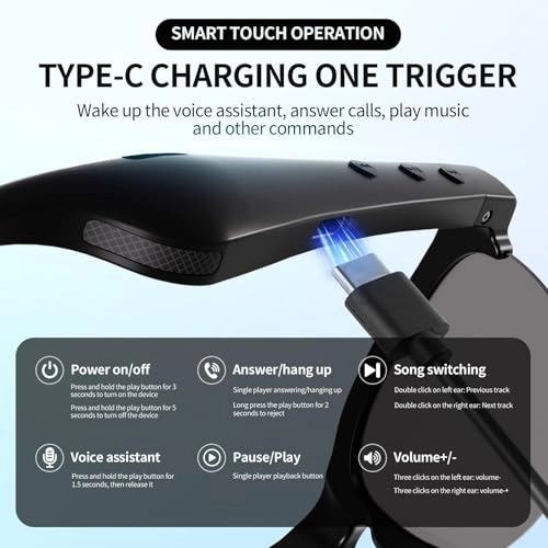 Smart Bluetooth Sunglasses - 130+ Language Translator 8H Battery Waterproof