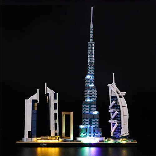 GEAMENT LED Light Kit for Architecture Skylines Dubai - for LEGO 21052 Building Blocks Model