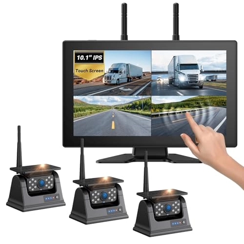 Magnetic Wireless Backup Camera - 3 15000mAh + 10.1" DVR Monitor System - 4K