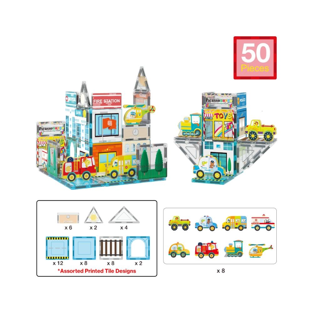 Metro City Magnetic Marvels Playset - 50pcs