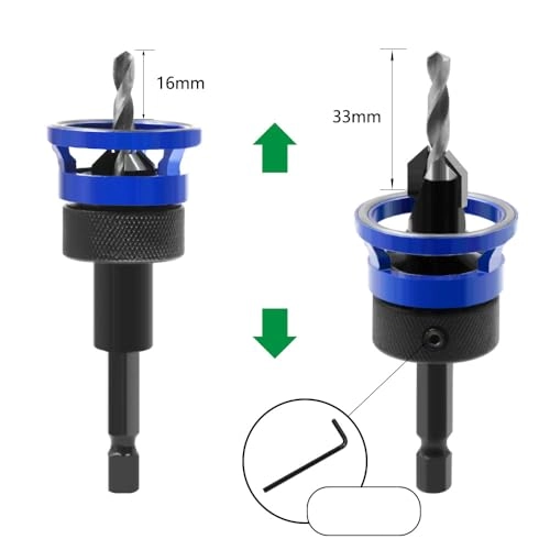 Countersink Drill Bit - 1 x Countersink Drill, 4 x Drill Bits 9.5*3.2mm
