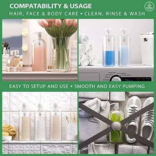 Universal Shampoo/Conditioner Dispenser Pump - 1 Liter (33.8 Oz) Natural Clear Pack of 2