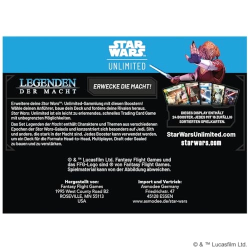 Star Wars: Unlimited - Legends of the Force - Booster Display - 24 Booster Packs - Trading Card Game (German)