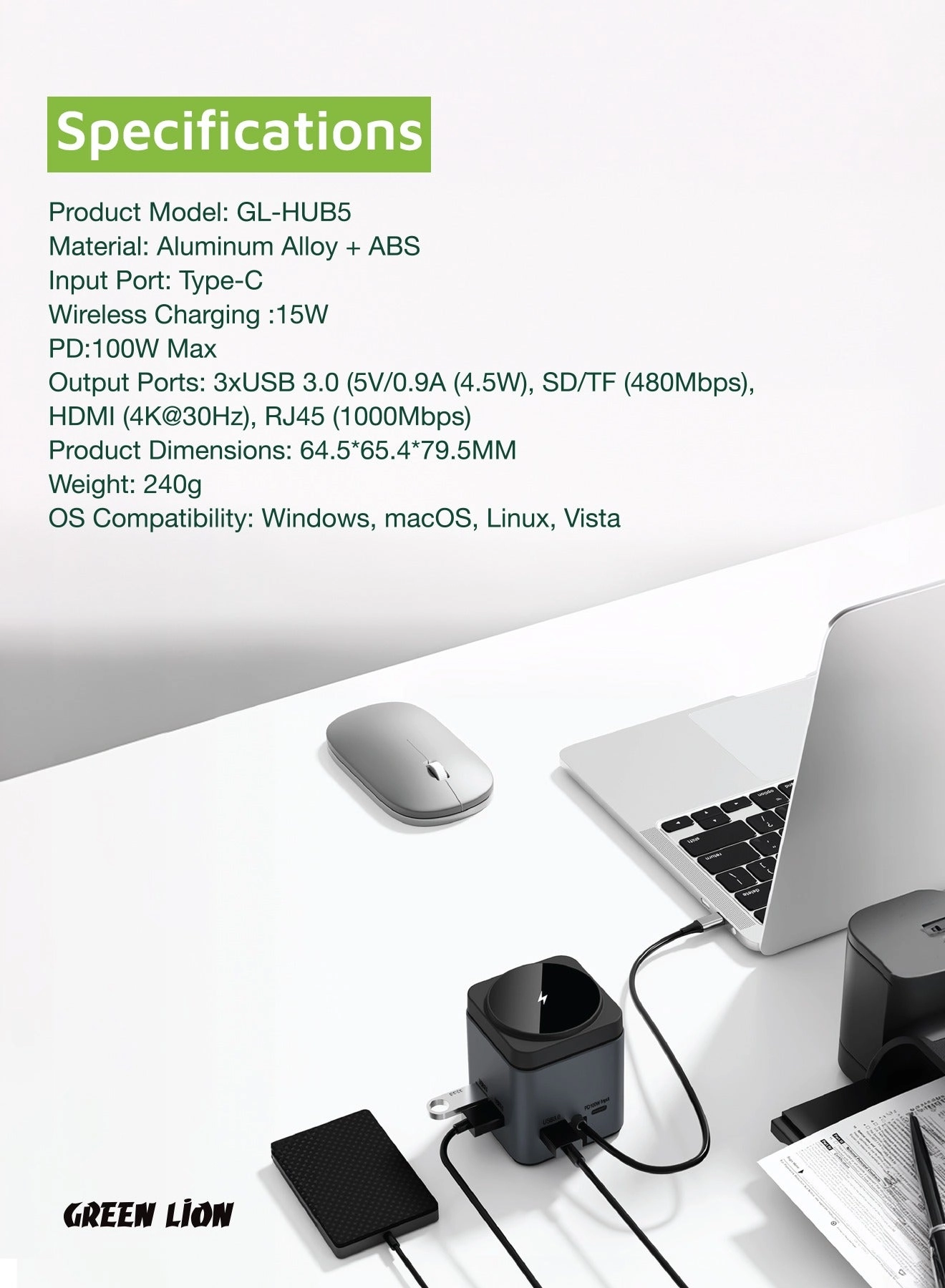 GN9IN1HUBBK - USB Type C MacBook Pro/Air 2023 M2/M1