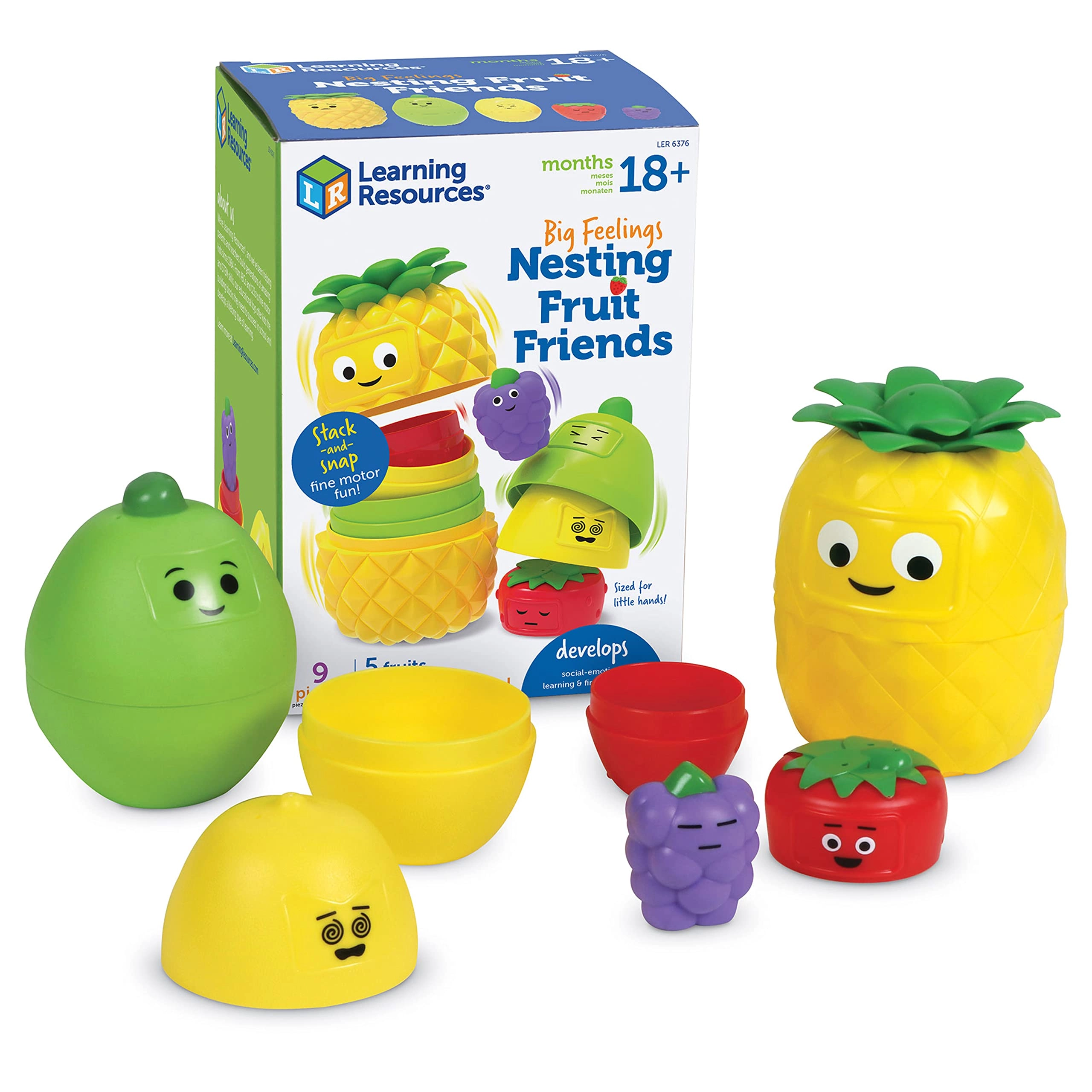 Learning Resources Big Feelings Nesting Fruit Friends - 18+ Months 9 pieces