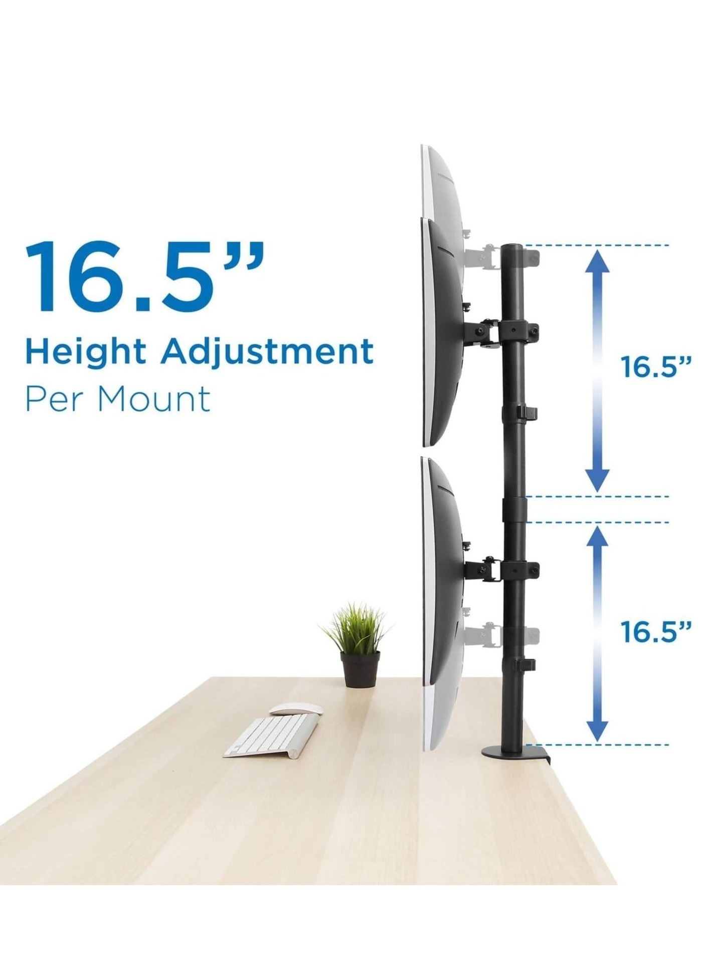 Dual Monitor Stand - 32 Inches 75x75/100x100mm
