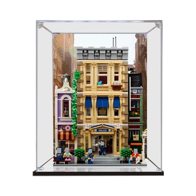 HCAEIOFJ Clear Acrylic Display Case (10278) - 11.81x11.81x15.74in. Mirror Bottom+background