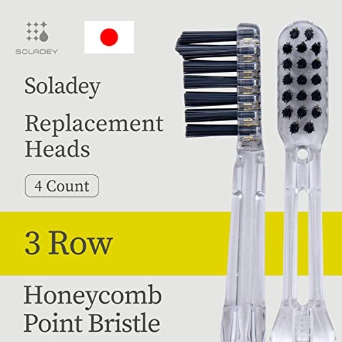 Ionic Toothbrush Replacement Brush Heads - 4 Count 3 Row Honeycomb Point