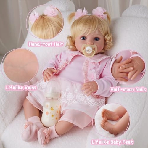 Alva Reborn Baby Doll - 20inch Soft Vinyl Limbs Cloth Body