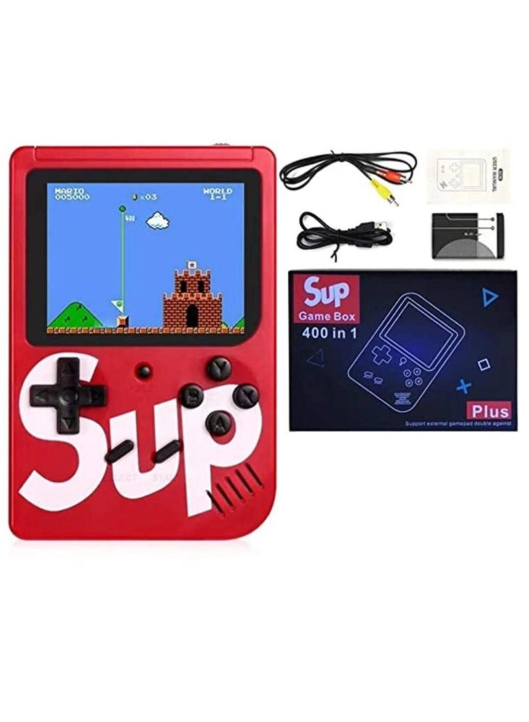 Handheld Game Console - 400 Built-in Games 3-Inch Color Screen Rechargeable Battery