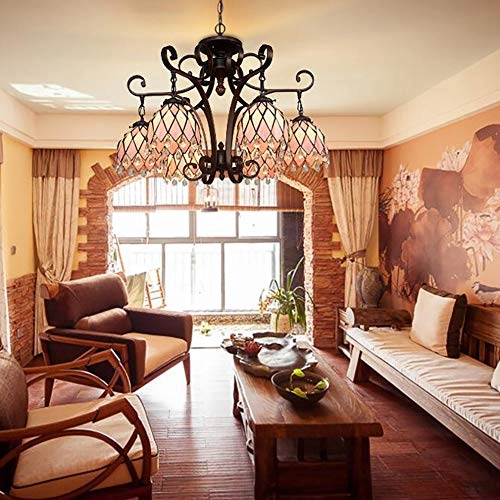 Tivani Chandelier - Blue tiffany 3 heads