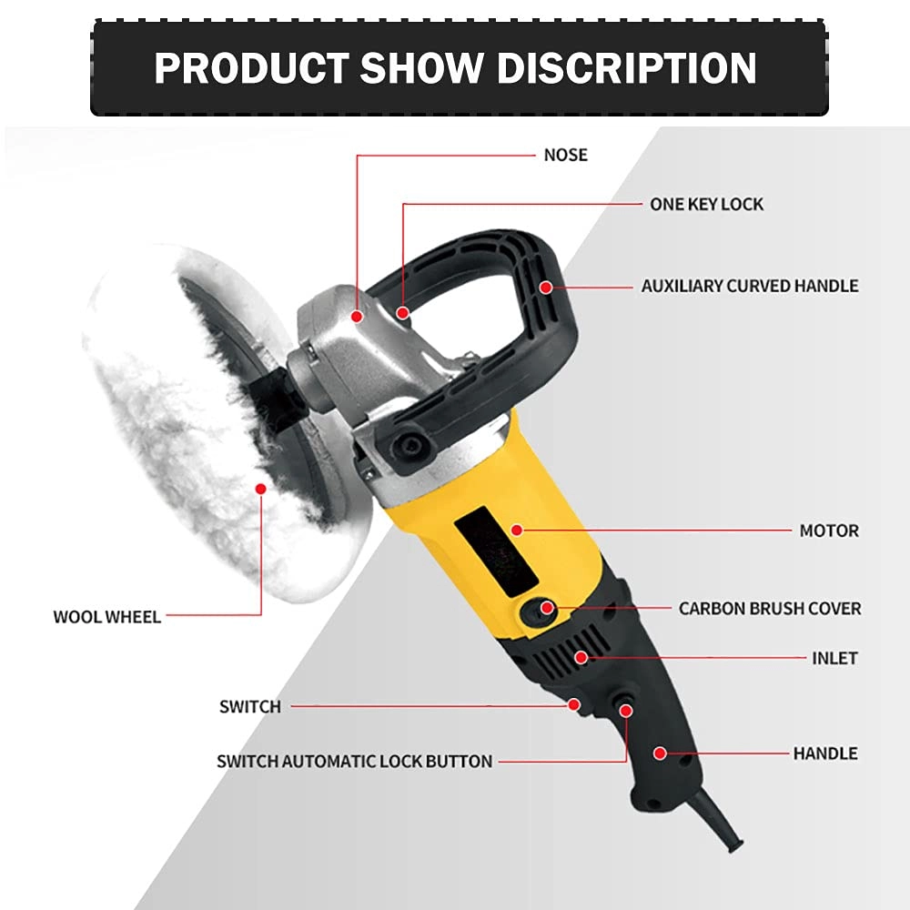 Electric Car Polisher - 1200W 180mm