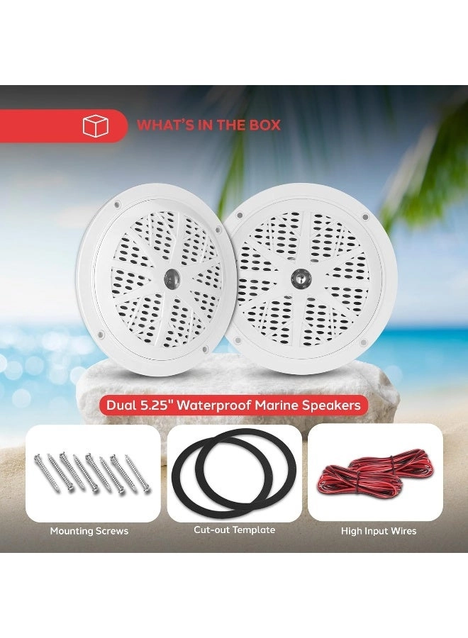 Dual Marine Speakers - 6.5 Inch 120 Watt