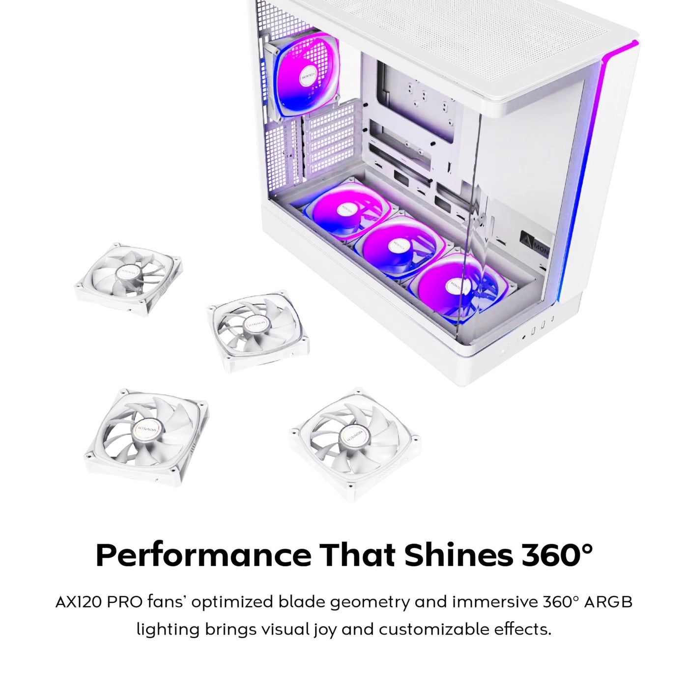 King 45 PRO - ATX 360mm Radiator Support 4 ARGB PWM Fans