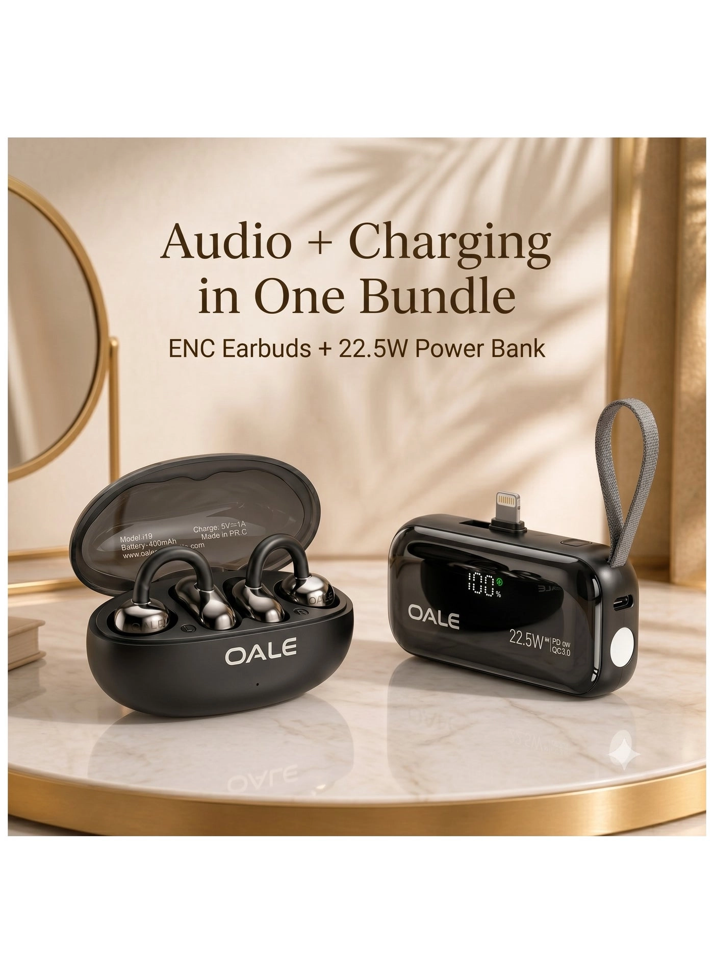 OALE iFree 19 - Wireless Earbud + iPower Nano3 - Wired Power Bank