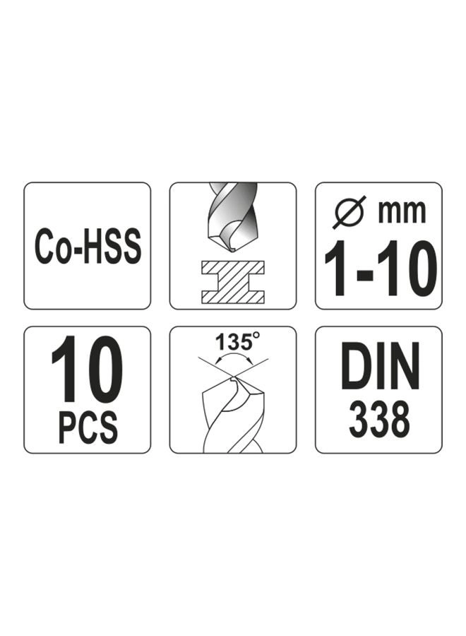 YT-41603 - 10 pieces 1, 2, 3, 4, 5, 6, 7, 8, 9, 10 millimeter