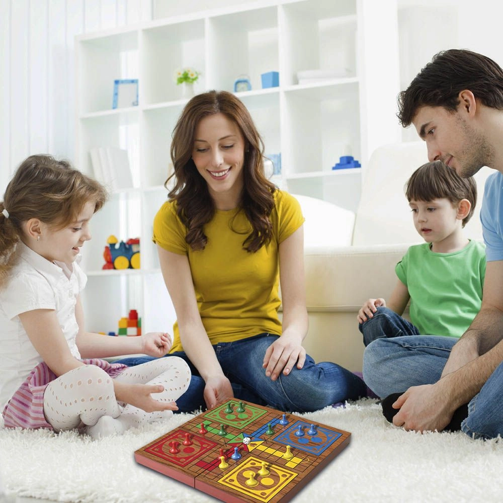 Folding Wood Ludo Set