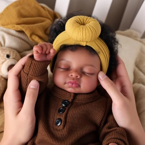 Reborn Baby Doll - 20 Inch Vinyl Cloth Body Black Ages 3+