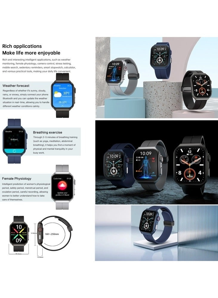 Glucose Monitoring Smart Watch - ECG Bluetooth Call SpO2