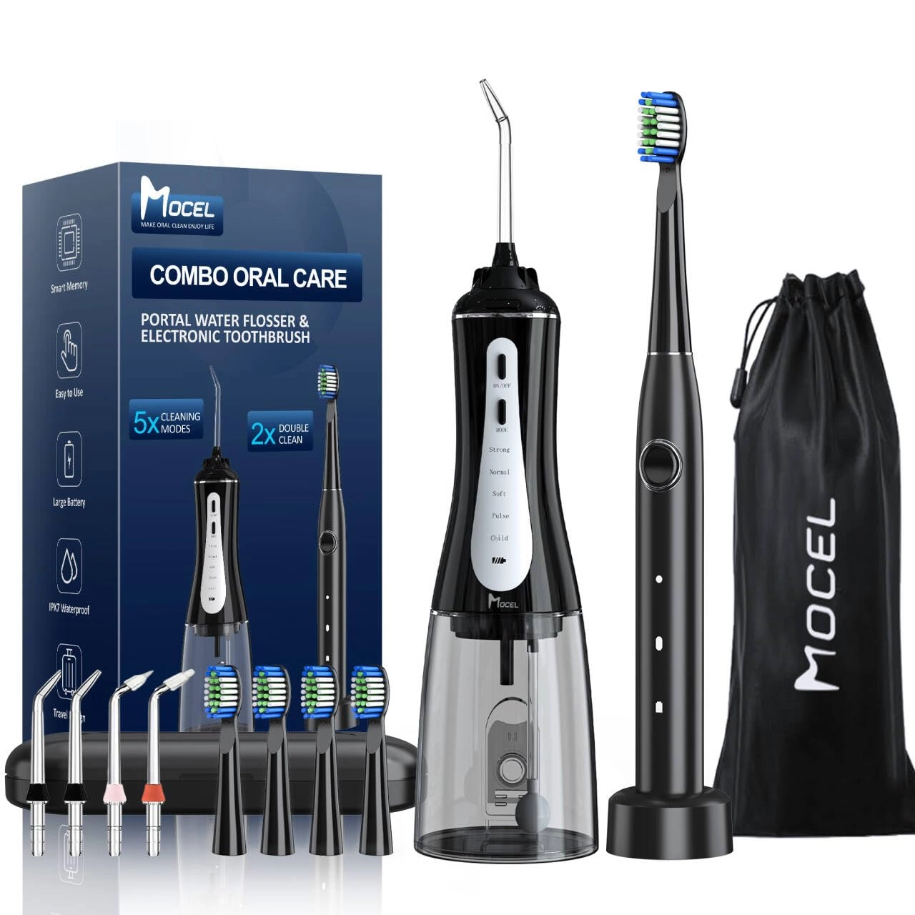 Mocel Water Dental Flosser + Electric Toothbrush