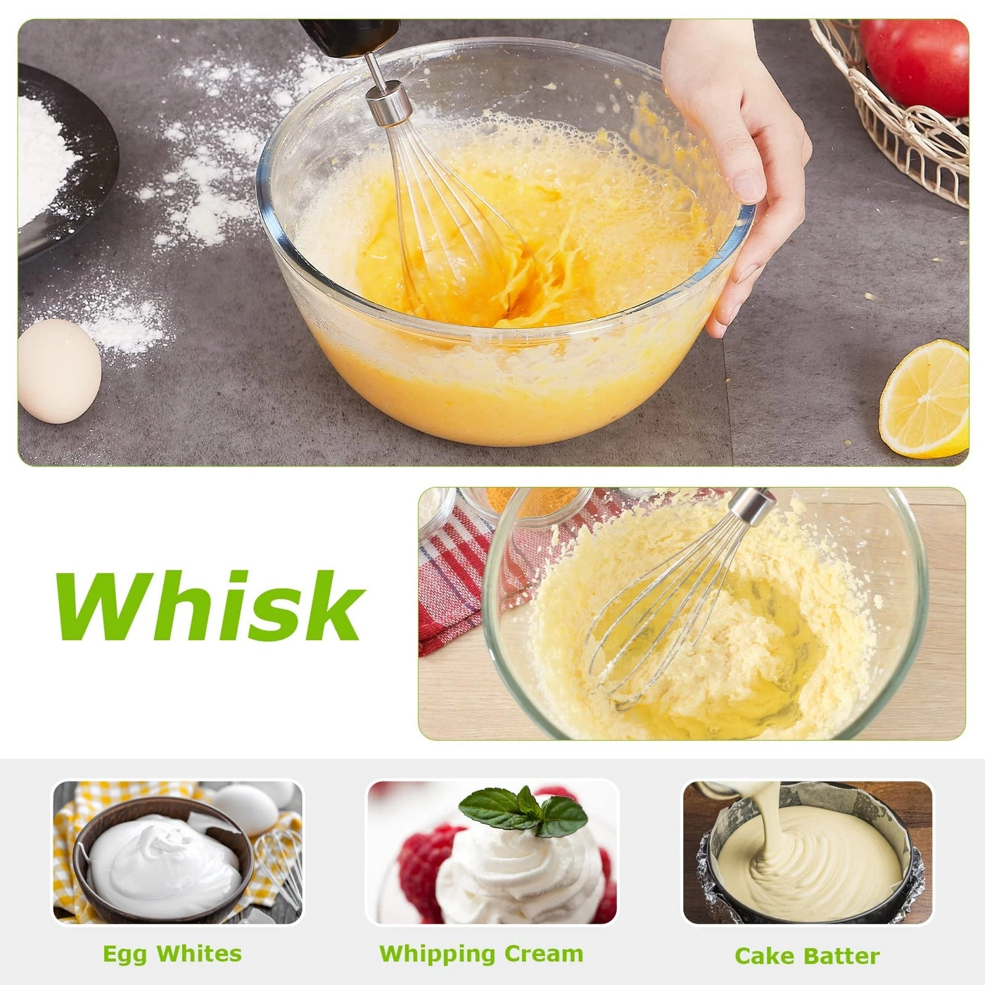 Immersion Blender - 20 Variable Speeds & Turbo, 4-in-1 Stainless Steel