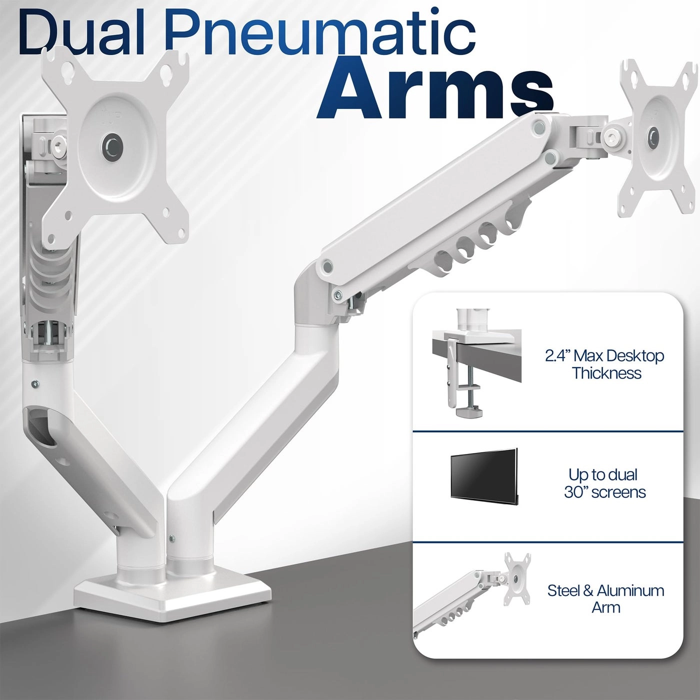 Dual Monitor Desk Mount Stand - two up to 35 inches