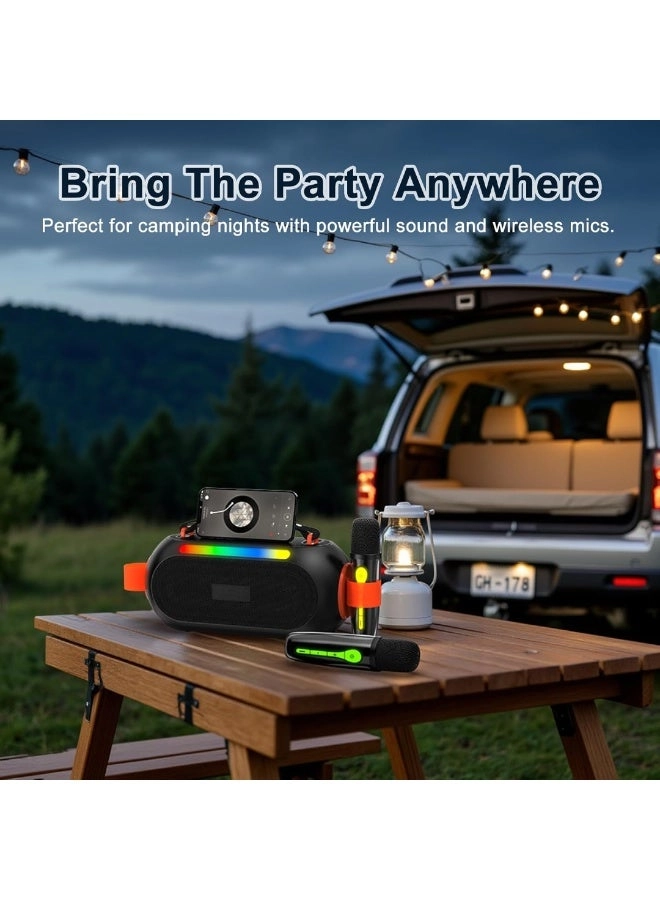 Karaoke Machine - 2 Wireless Microphones 30W