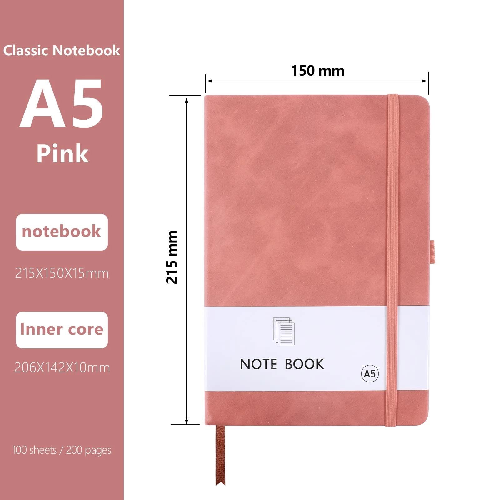 Notebook A5 Hardcover - Lined 200 Pages