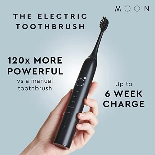 Rechargeable Electric Toothbrush - 5 Sonic Cleaning Modes 2 Brush Heads 6 Week Charge