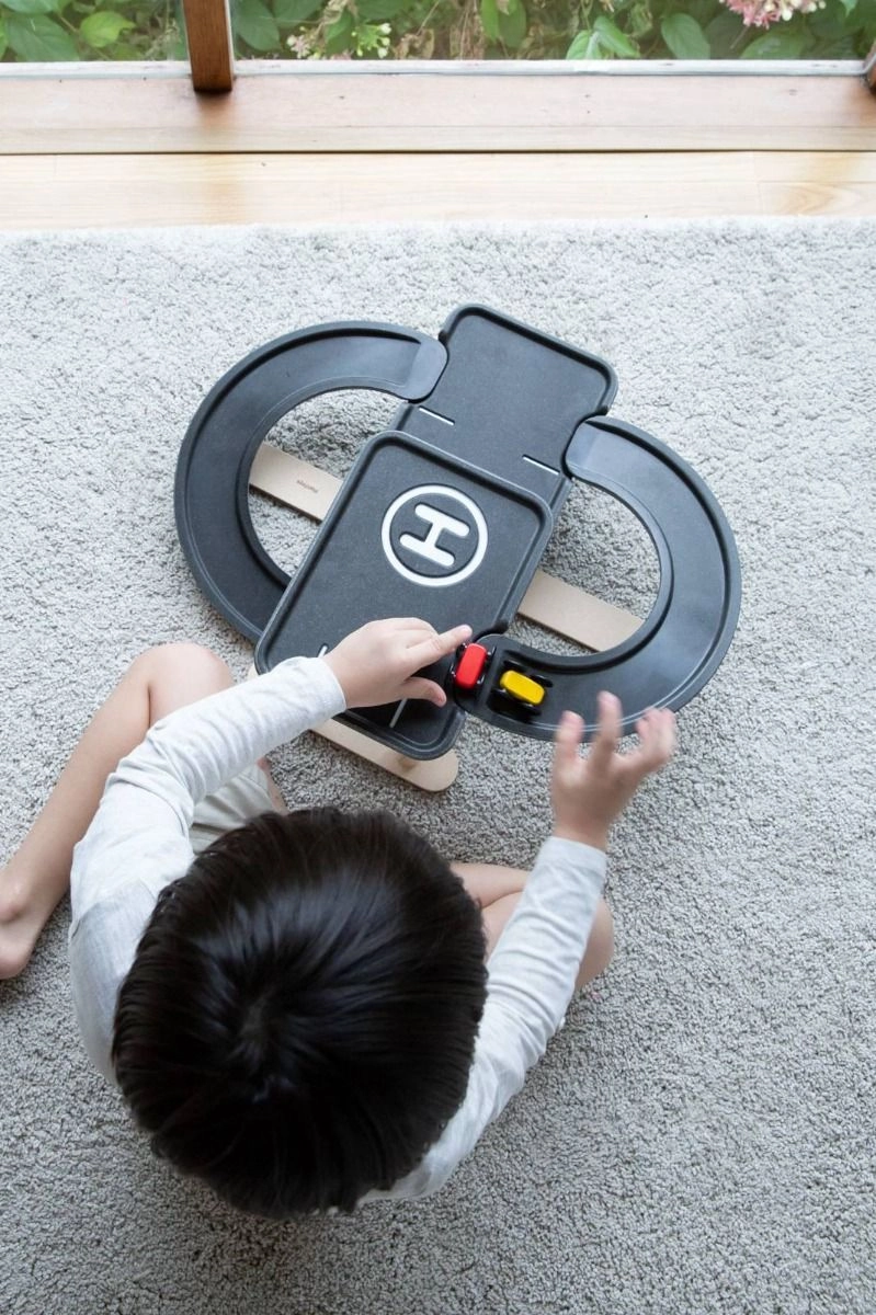 Race 'N Play Parking Garage - Wooden Includes Two Cars