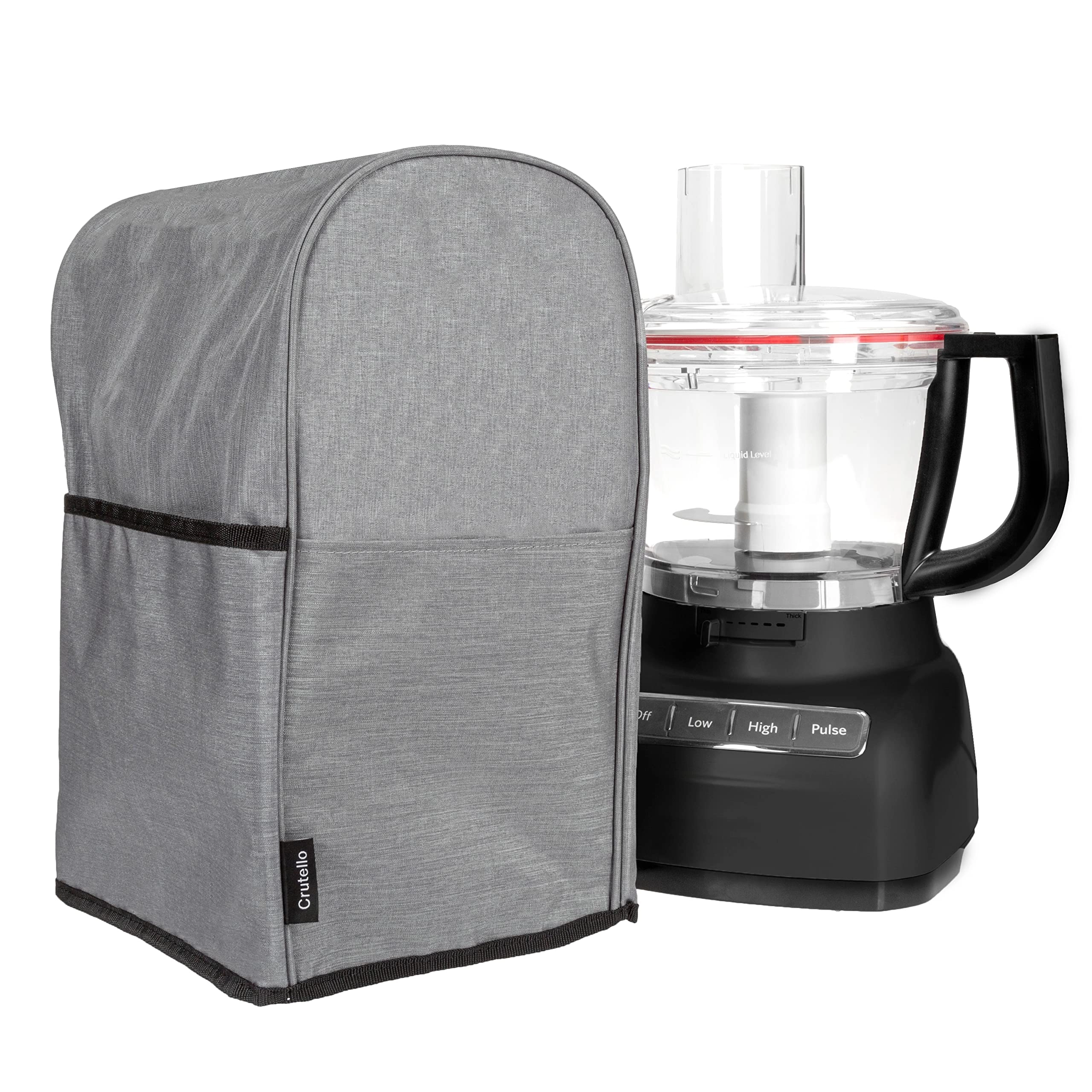 Crutello Food Processor Cover - Fits 11 - 14 Cup Gray