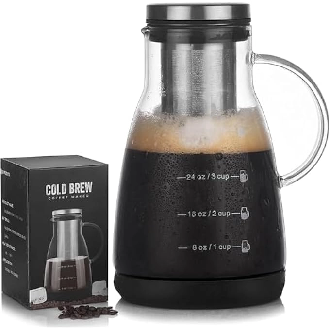 rayihni Cold Brew Coffee Maker - 64 Oz Stainless Steel Filter