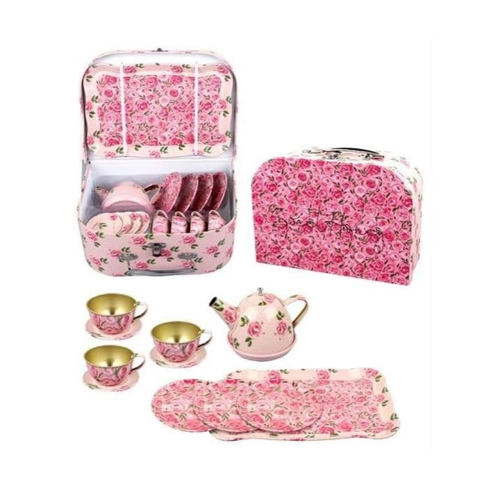 imagetoys Tea set in suitcase, with flowers - Acryl