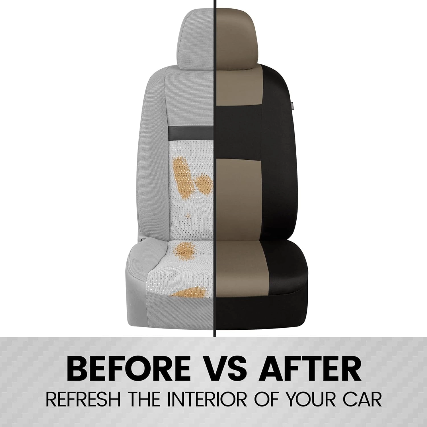 PolyPro Seat Covers - 2-Pack Front Beige/Black