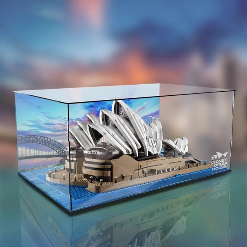 Clear Acrylic Display Case (10234) - 65x41x31cm Black Bottom+background 1