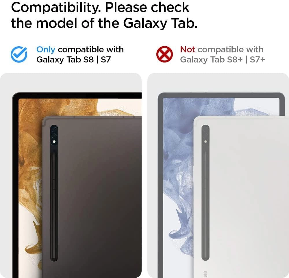 Spigen Kickstand Case with S Pen Slot for Galaxy Tab S8 (2022) and Galaxy Tab S7 (2020) 11-inch