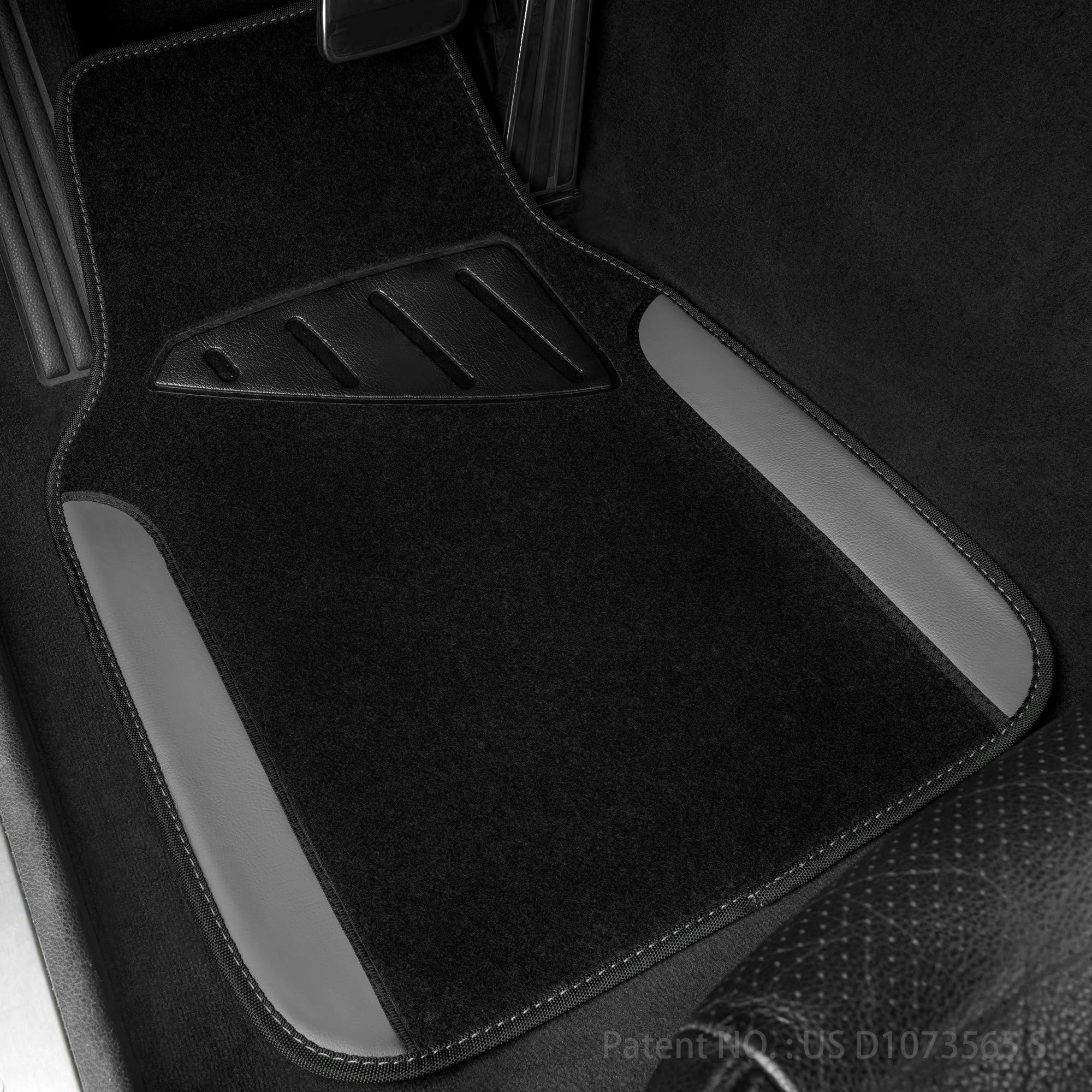 Universal Fit Car Floor Mats - Set of 4pcs Black and Burgundy