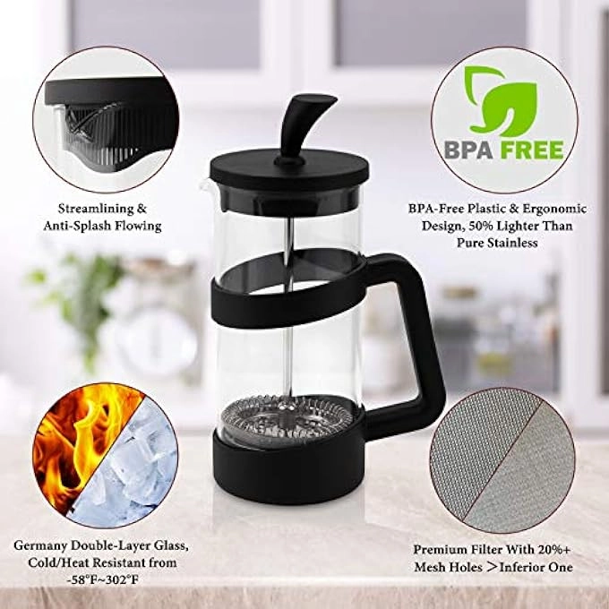 French Press Coffee Pot - 34Oz 1000Ml