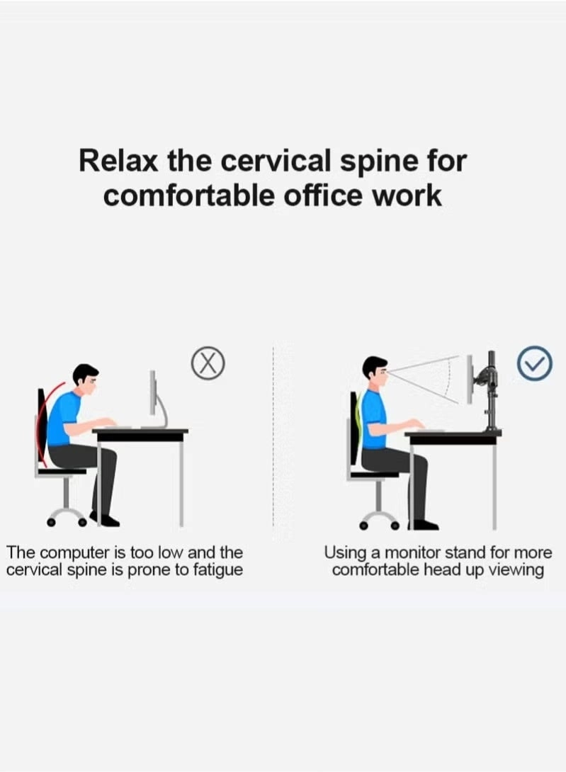 Gas Spring Monitor Arm - 32 in VESA 75x75/100x100mm