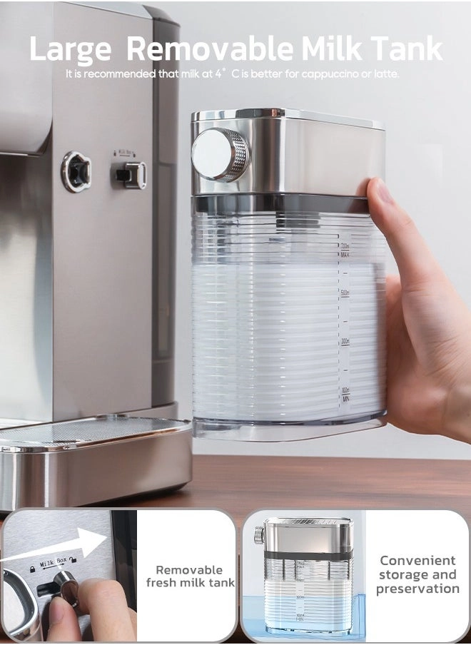 3-in-1 Semi-Automatic Espresso Machine & Milk H13A