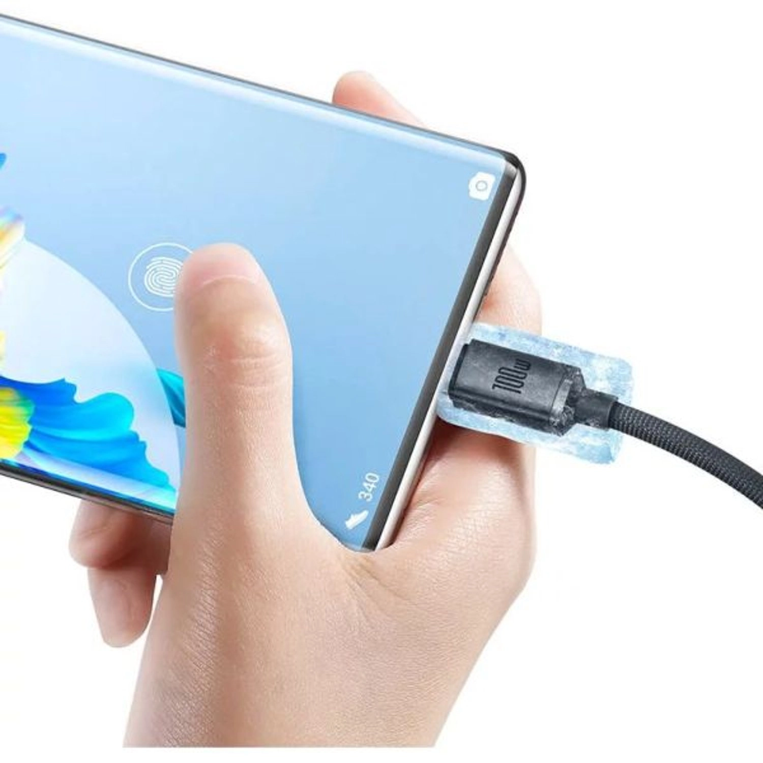 Crystal Shine Cable 100W USB-A to USB-C 1.2m Braided