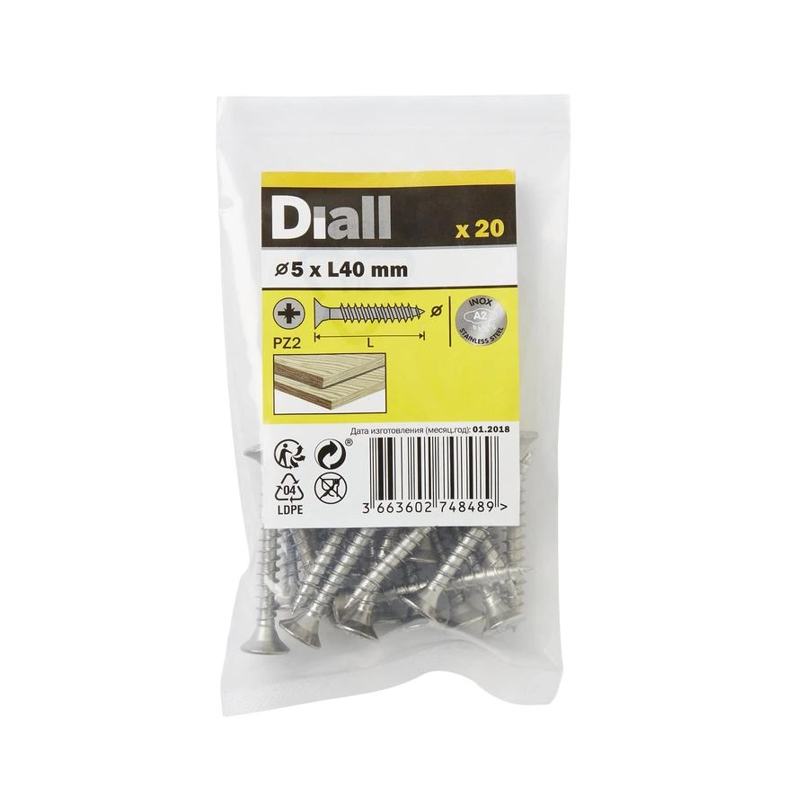 Stainless Steel Wood Screw - 40 mm 5 mm