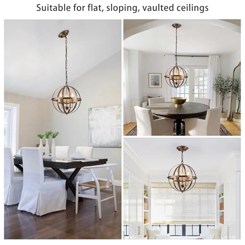 Ceiling Pendant Light - 3-Lights Semi Flush Mount